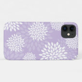 紫色の菊の花柄パターン Case-Mate iPhoneケース (裏面(横))