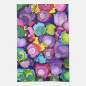 紫色の落書きの台所タオル キッチンタオル (縦)