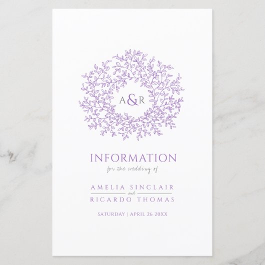 紫色の葉客結婚客の情報 (正面)