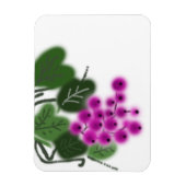 紫色の葡萄と緑葉の マグネット (縦)