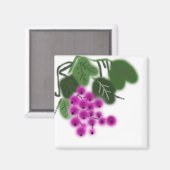 紫色の葡萄と緑葉の マグネット (正面/裏面)