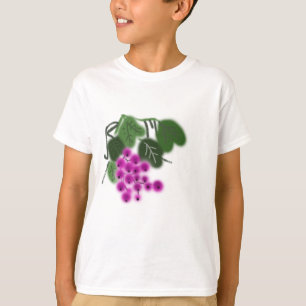 紫色の葡萄と緑葉の Tシャツ