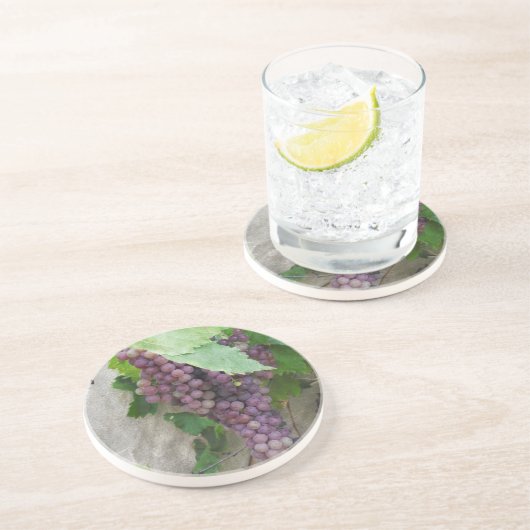 紫色の葡萄オンつる植物 コースター (側面)