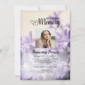 紫色の葬儀招待状 招待状 (正面)