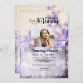 紫色の葬儀招待状 招待状 (正面/裏面)