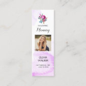 紫色の葬式しおり、葬儀記念カード スキニー名刺 (正面)