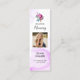 紫色の葬式しおり、葬儀記念カード スキニー名刺