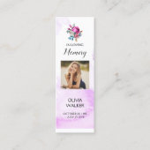 紫色の葬式しおり、葬儀記念カード スキニー名刺 (正面)