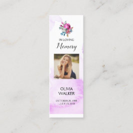 紫色の葬式しおり、葬儀記念カード スキニー名刺