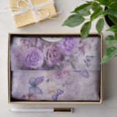 紫色の薄紫ピンクのバラと時計の遊び場 薄葉紙 (ギフト)