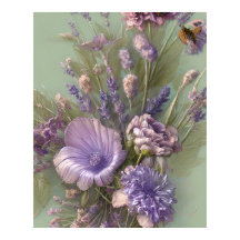 紫色の薄紫ピンクの花の束が美しい