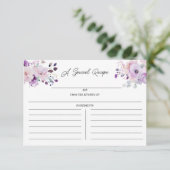 紫色の薄紫フローラブライダルシャワーレシピエンクロージャ エンクロージャーカード (スタンド正面)