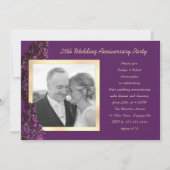 紫色の薄紫記念日パーティー写真 招待状 (正面)
