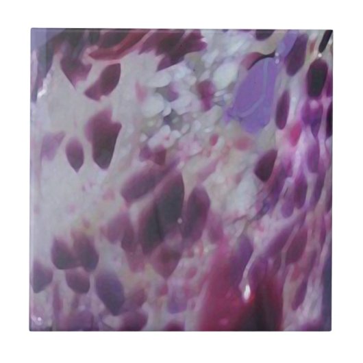 、紫色の薄紫、白、クリーム藤色 タイル (正面)