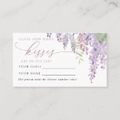 紫色の藤どのように多くのキスシャワーゲームカード プレイスカード (正面)