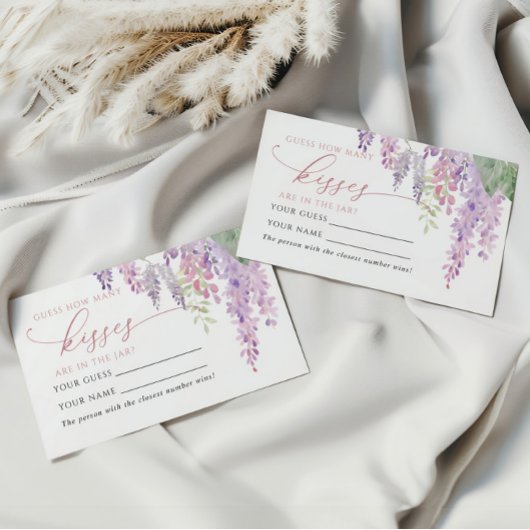 紫色の藤どのように多くのキスシャワーゲームカード プレイスカード