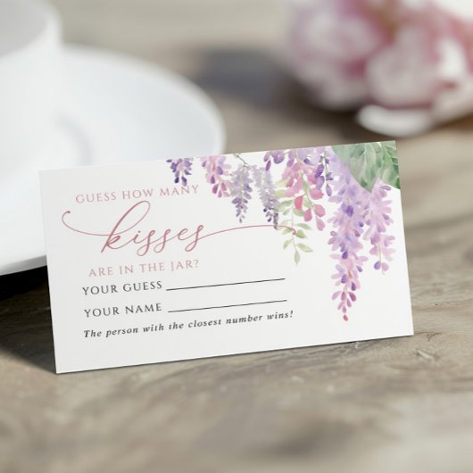 紫色の藤どのように多くのキスシャワーゲームカード プレイスカード