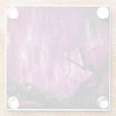 紫色の藤のピンクの花のつる植物の花 ガラスコースター (裏面)