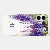 紫色の藤の優雅な花の水彩 Case-Mate iPhoneケース (裏面 (横))
