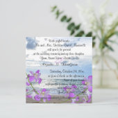 紫色の蘭のかわいらしいビーチ 招待状 (スタンド正面)