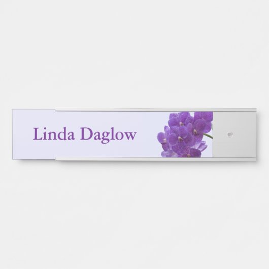 紫色の蘭のぶら下がったな壁の机のドアの名札 サインプレート (正面)