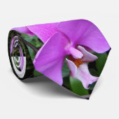 紫色の蘭のタイ、花の写真 ネクタイ (ロール)