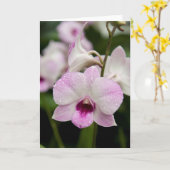 紫色の蘭の空白のなカード カード (黄色い花)