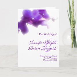 紫色の蘭の結婚式プログラムプログラム・カード プログラム