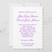 紫色の蘭の結婚式招待状 招待状 (裏面)