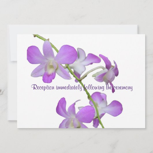 紫色の蘭の結婚 招待状 (裏面)