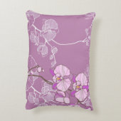 紫色の蘭パターン アクセントクッション (裏面(縦))
