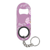 紫色の蘭パターン キーホルダー栓抜き (裏面)