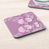紫色の蘭パターン コースター (左側)