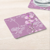 紫色の蘭パターン スクエアペーパーコースター (アングル)