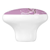 紫色の蘭パターン セラミックノブ (側面)