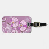 紫色の蘭パターン ラゲッジタグ (正面横)