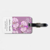 紫色の蘭パターン ラゲッジタグ (裏面横)