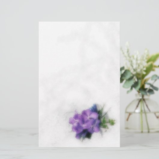 紫色の蘭1 便箋 (スタンド正面)