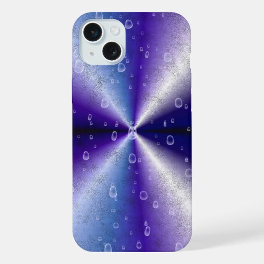 紫色の虹に落ちる雨滴 iPhoneケース (裏面)