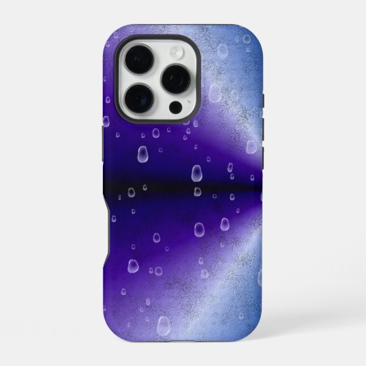 紫色の虹に落ちる雨滴 iPhoneケース (裏面)