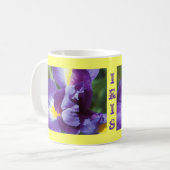 紫色の虹彩が閉じる コーヒーマグカップ (正面左)
