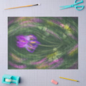 紫色の虹彩とヴィンテージ蝶デコページ 薄葉紙 (クラフト)