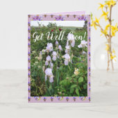 紫色の虹彩アイリスガーデン良いカードを取得 カード (黄色い花)