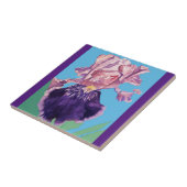 紫色の虹彩花の水彩模様セラミックタイル タイル (側面)