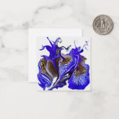 紫色の虹彩花の渦巻きフラット ノートカード (正面/裏面インサイチュ)