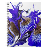 紫色の虹彩花の渦巻き渦巻き ノートブック (正面)