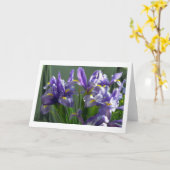 紫色の虹彩花フォトグリーティングカード カード (黄色い花)