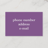 紫色の虹彩花写真標準マット 名刺 (裏面)