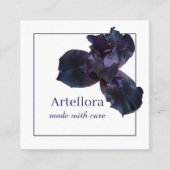 紫色の虹彩花屋ブランディングブランド スクエア名刺 (正面)