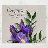 紫色の虹彩葉付 リキュールボトルラベル (シングルラベル)